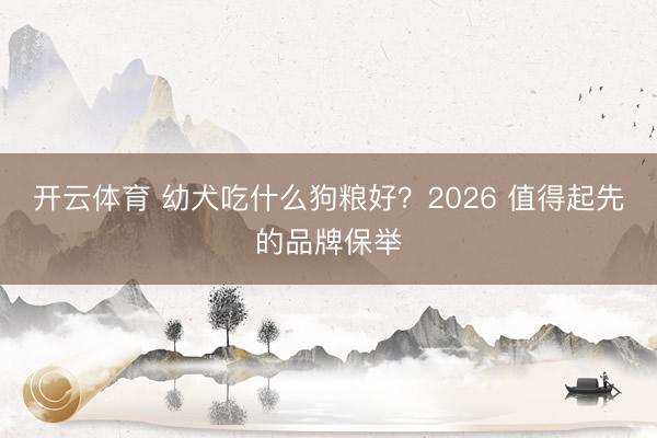 开云体育 幼犬吃什么狗粮好?2026 值得起先的品牌保举