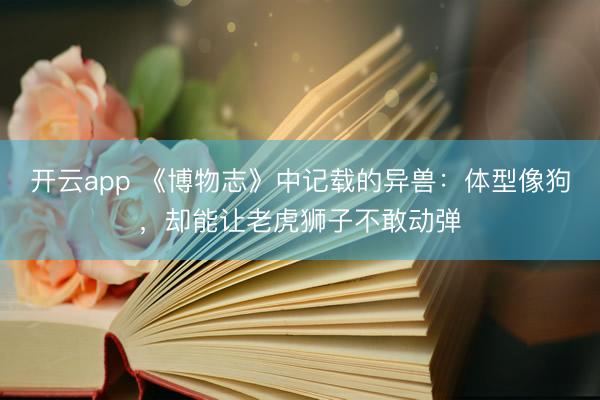 开云app 《博物志》中记载的异兽：体型像狗，却能让老虎狮子不敢动弹
