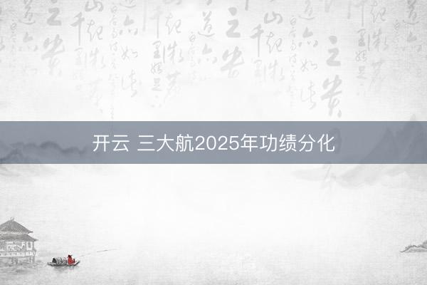 开云 三大航2025年功绩分化