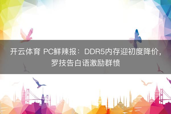 开云体育 PC鲜辣报:DDR5内存迎初度降价,罗技告白语激励群愤