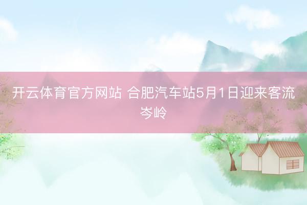 开云体育官方网站 合肥汽车站5月1日迎来客流岑岭