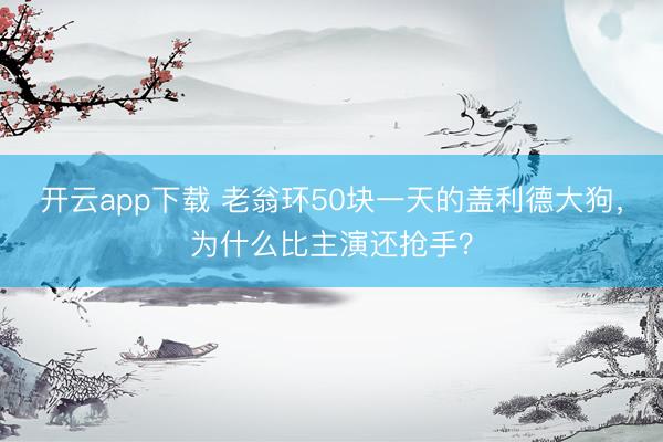 开云app下载 老翁环50块一天的盖利德大狗，为什么比主演还抢手？